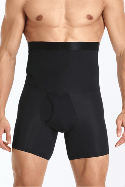 Gaine amincissante noir pour homme en forme de shorty